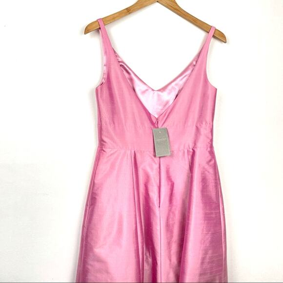 Jenny Yoo | Pink Silk Dress Formal Fit & Flare Dress Bridesmaid Prom 8 - Picture 3 of 12